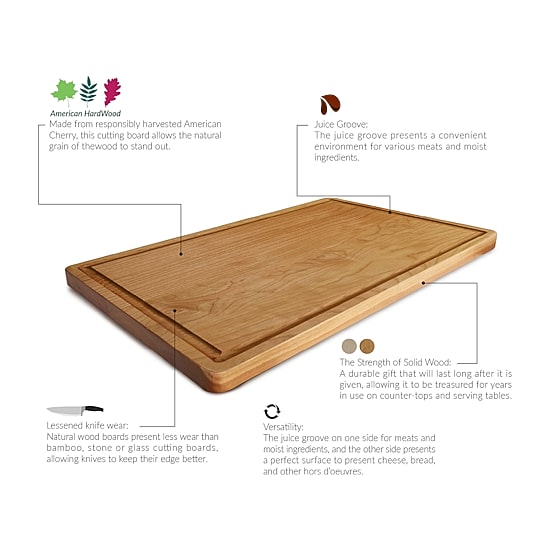 Casual Home Cherry Wood 15.5X11" Cutting Board