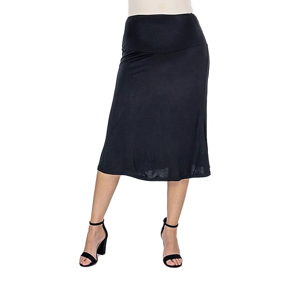 24seven Comfort Apparel Womens Maternity Mid Rise A-Line Skirt