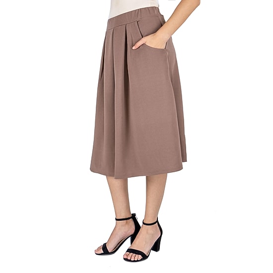 24seven Comfort Apparel Womens Mid Rise A-Line Skirt