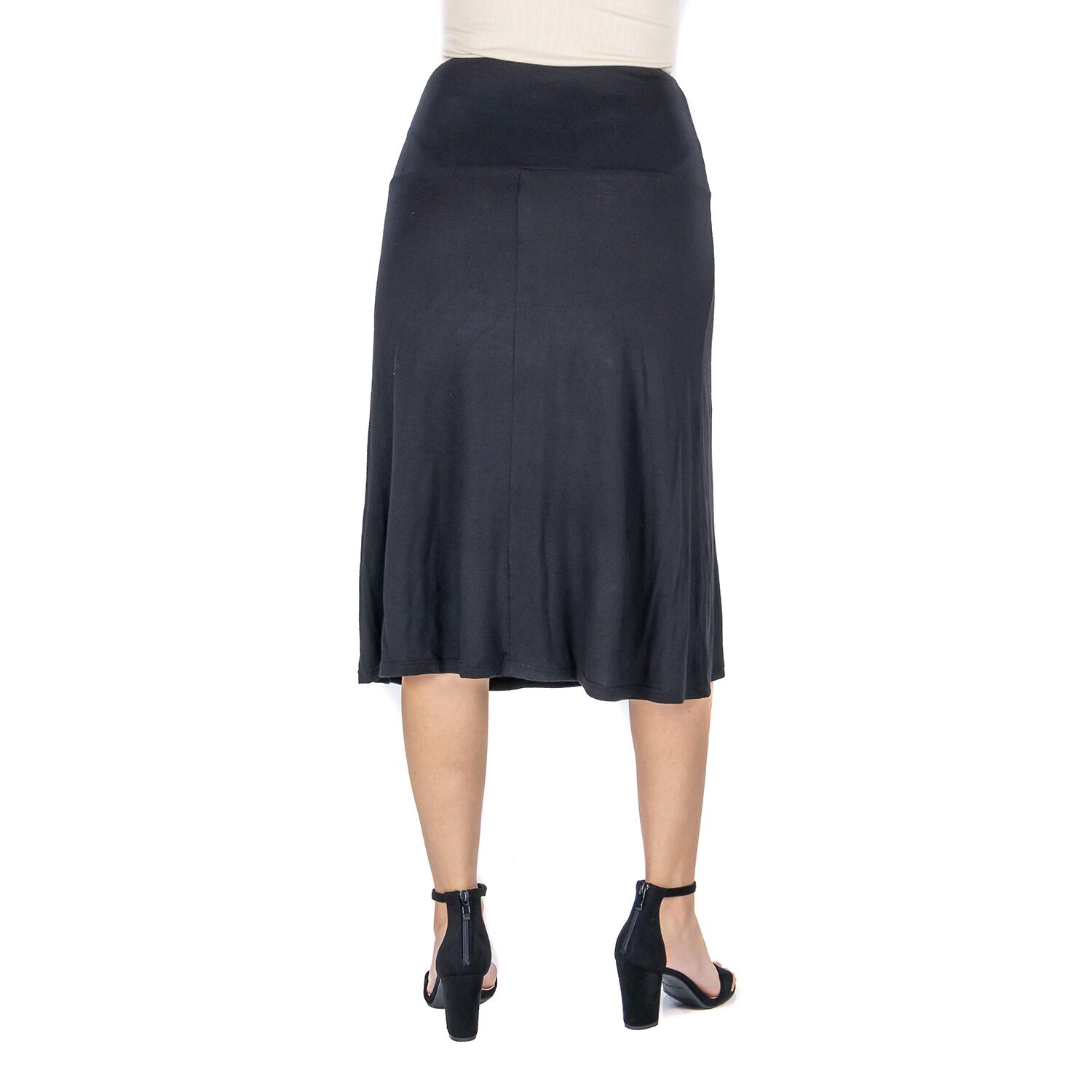 24seven Comfort Apparel Womens Mid Rise A-Line Skirt