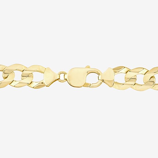 Mens 10K Yellow Gold 9" Curb Bracelet