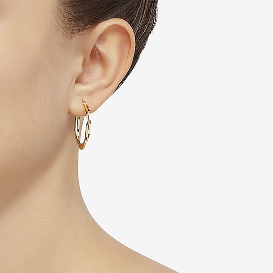 Womens 14K Gold 27.5mm Hoop Earrings