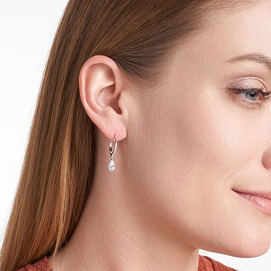 Womens 2 3/4 CT. T.W. Cubic Zirconia Sterling Silver Pear Drop Earrings