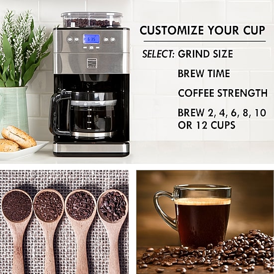 Kenmore Elite Grind and Brew Coffee Maker w/ Burr Grinder 12 Cup