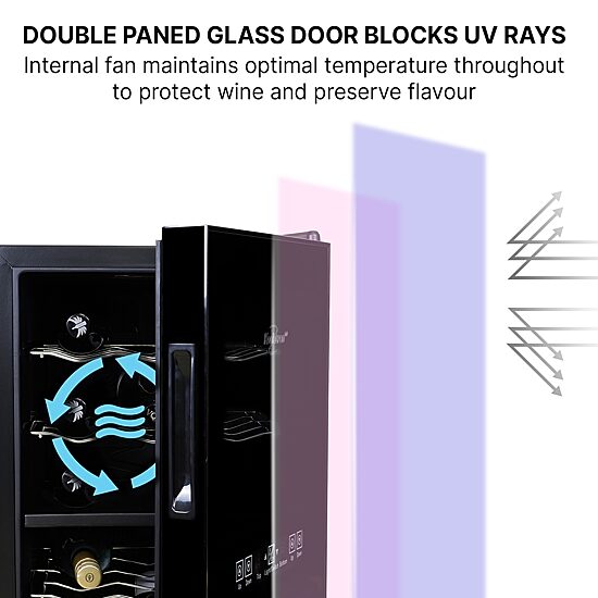 Koolatron 18 Bottle Dual Zone Wine Cooler Freestanding Wine Fridge