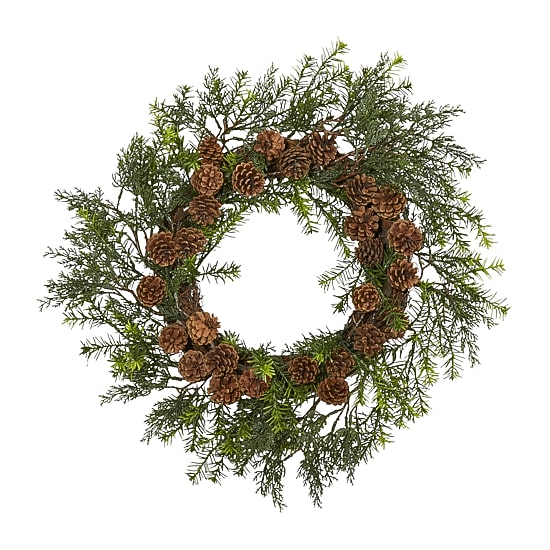 Nearly Natural Cedar Grass Pinecone Wreath