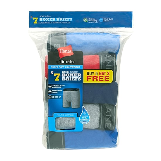 Hanes Little & Big Boys 5+2 Bonus Pack Boxer Briefs