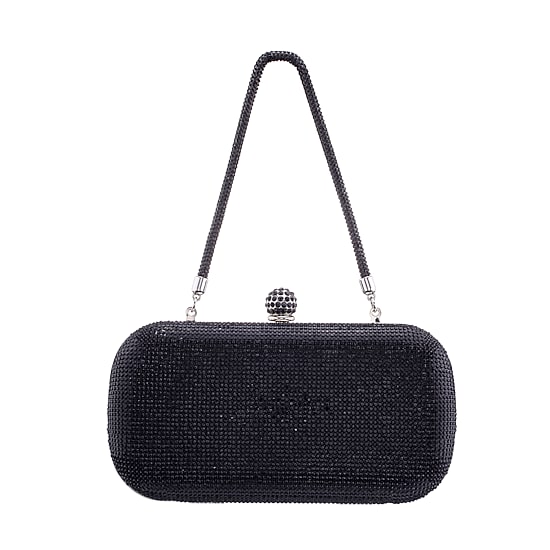 N By Nina Crysal Minaudiere With Crystal Cording Evening Bag