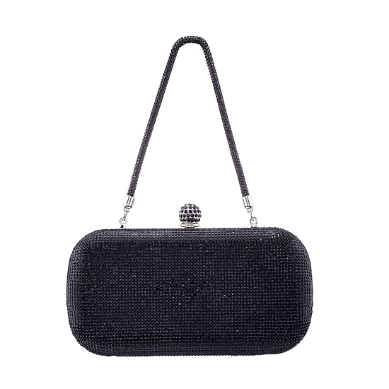 N By Nina Crysal Minaudiere With Crystal Cording Evening Bag