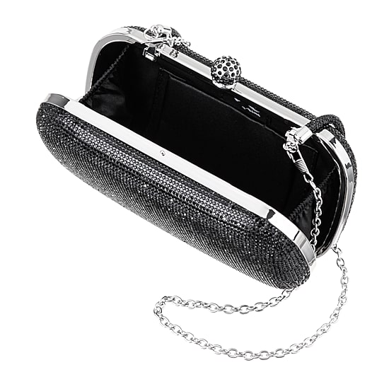 N By Nina Crysal Minaudiere With Crystal Cording Evening Bag