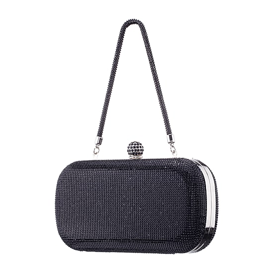 N By Nina Crysal Minaudiere With Crystal Cording Evening Bag