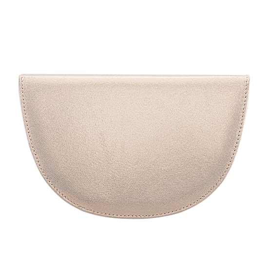 N By Nina Pleated Metallic Half Moon Clutch