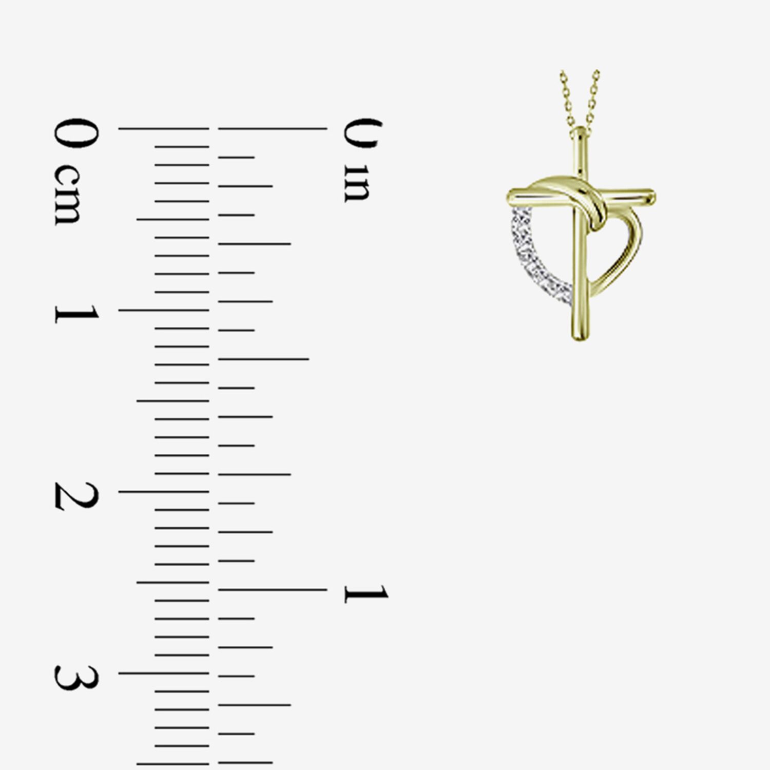 Womens Diamond Accent Natural White Diamond 10K Gold Cross 18 Inch Pendant Necklace