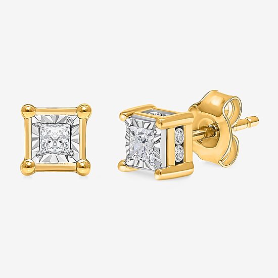 (I, Si2) 1/2 CT. T.W. Lab Grown White Diamond 10K Gold 4.7mm Stud Earrings