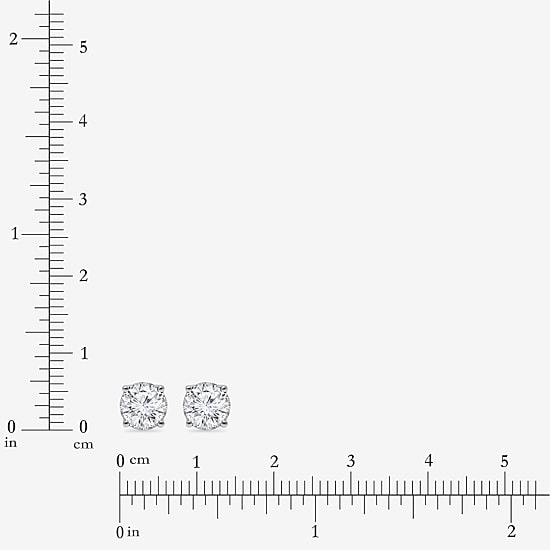 ( I/SI2 )1-1/2 CT. T.W. Lab-Grown Diamond Sterling Silver or 14K Gold over Silver Round Stud Earrings