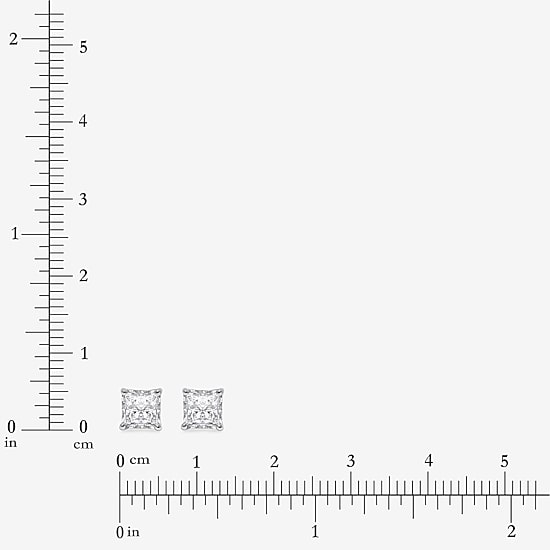 ( I/SI2 ) 1 CT. T.W. Lab-Grown Diamond Sterling Silver or 14K Gold over Silver Princess Stud Earrings