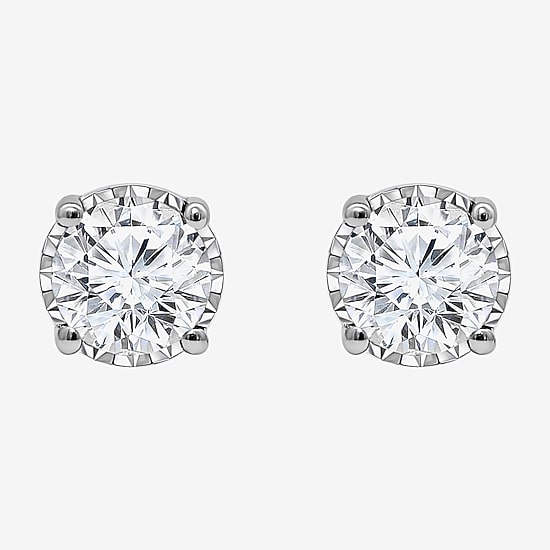 ( I/SI2 ) 1 CT. T.W. Lab-Grown Diamond Sterling Silver or 14K Gold over Silver Round Stud Earrings