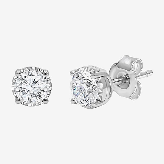 ( I/SI2 ) 1 CT. T.W. Lab-Grown Diamond Sterling Silver or 14K Gold over Silver Round Stud Earrings