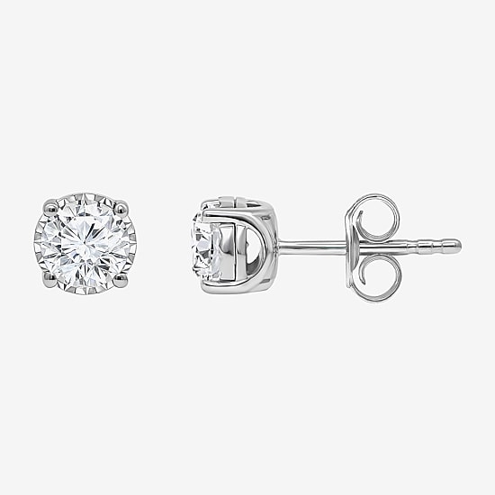 ( I/SI2 ) 1 CT. T.W. Lab-Grown Diamond Sterling Silver or 14K Gold over Silver Round Stud Earrings