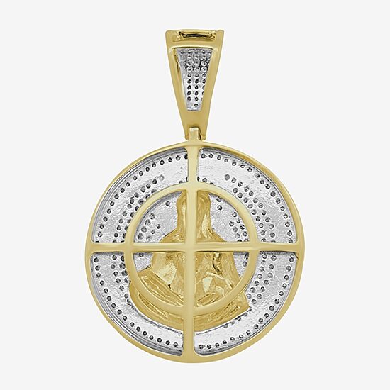 "Immaculate Heart Of Mary" Mens 1/2 CT. T.W. Natural White Diamond 10K Gold Pendant