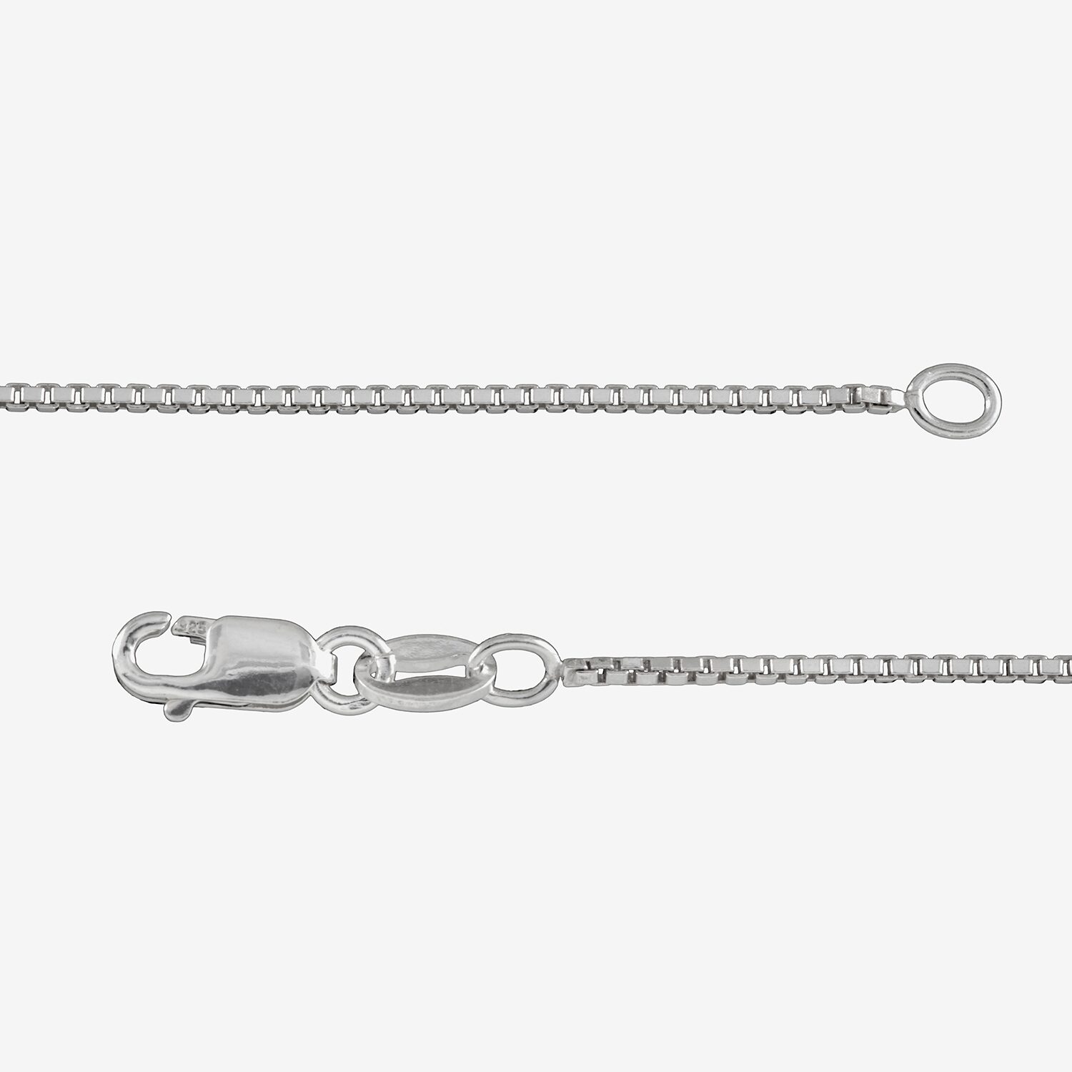 Made Italy Womens Sterling Silver 16 Inch Box Chain Necklace