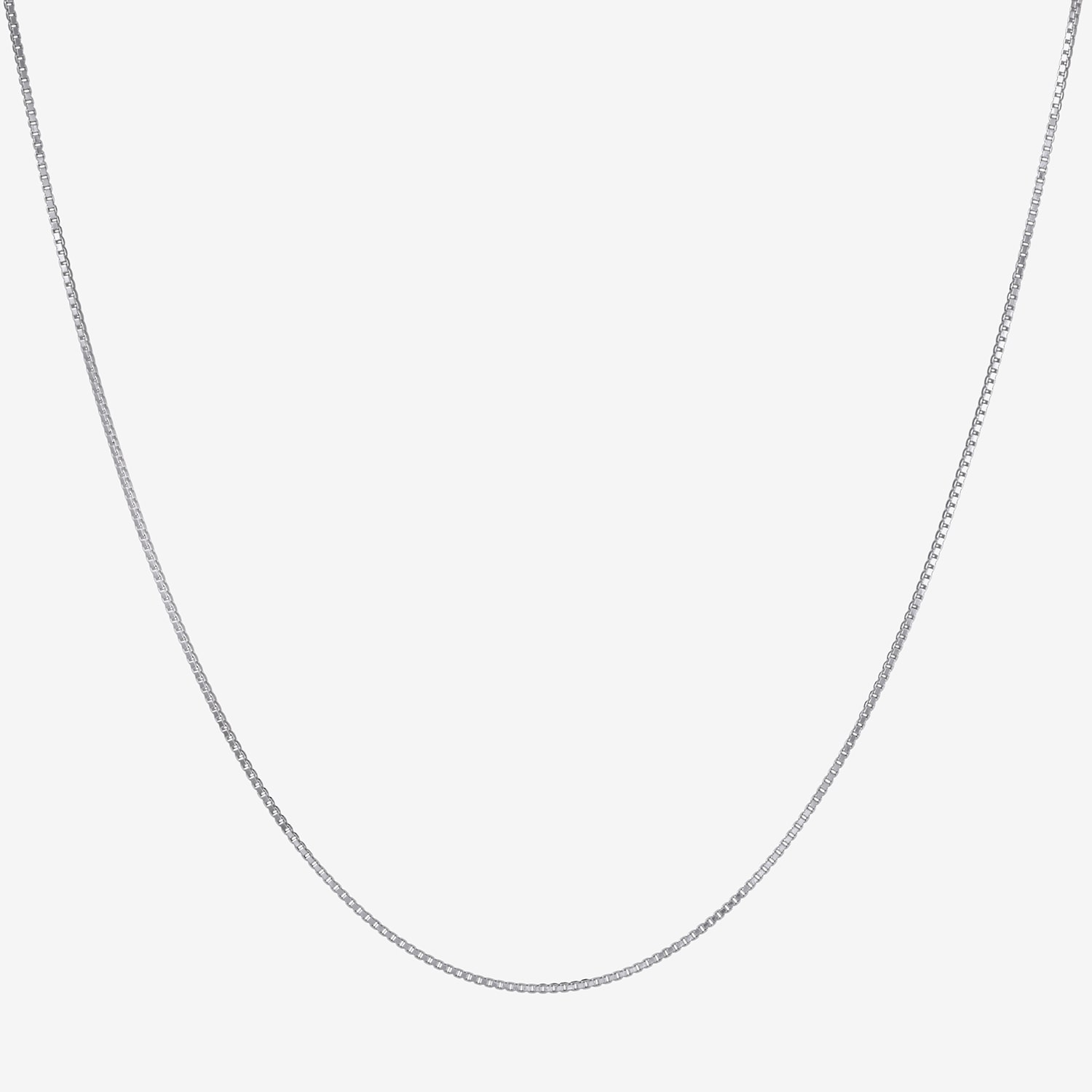 Made Italy Womens Sterling Silver 16 Inch Box Chain Necklace
