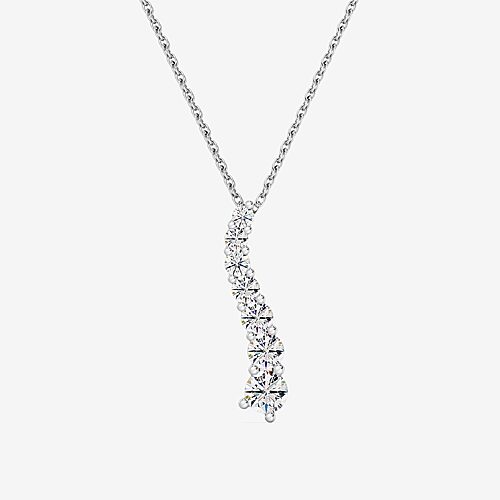 Womens 1 CT. T.W. Lab Grown White Diamond Sterling Silver 18 Inch Pendant Necklace, One Size, Sterling Silver