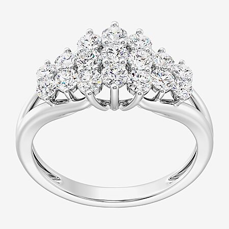 Womens 1/3 CT. T.W. Natural White Diamond 10K Gold Cluster
