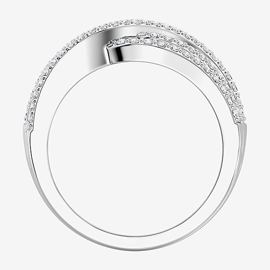 Womens 1 CT. T.W. Lab Grown White Diamond Sterling Silver Cocktail Ring