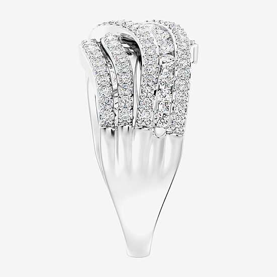 Womens 1 CT. T.W. Lab Grown White Diamond Sterling Silver Cocktail Ring