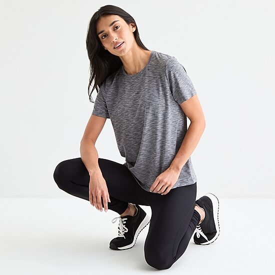 Xersion Womens Performance Crew Neck Short Sleeve T-Shirt