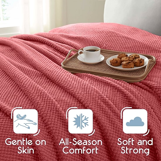 Vellux Ultra Soft Light Weight Plush Texture Blanket