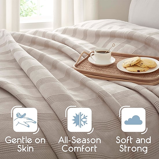 Vellux All Season Knit Cotton Collection Blanket