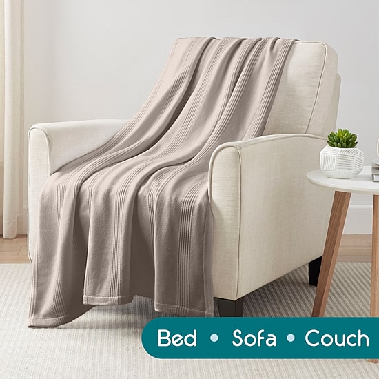 Vellux All Season Knit Cotton Collection Blanket