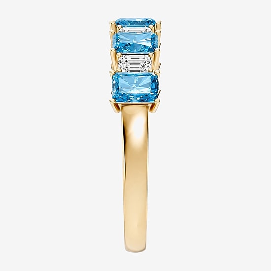 3/8 CT. T.W. Lab-Grown Diamond and Genuine Gemstone 10K Gold Band