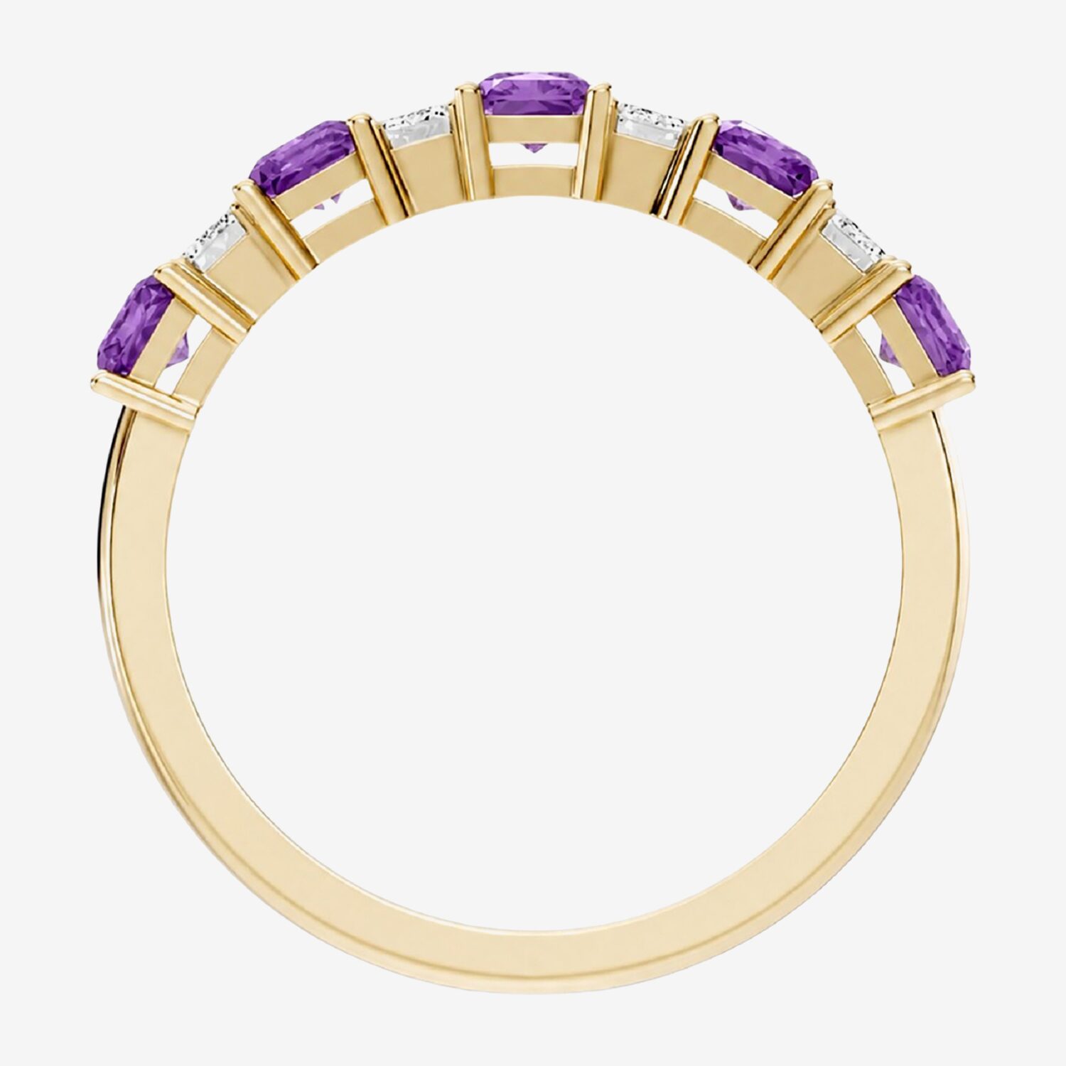 3/8 CT. T.W. Lab-Grown Diamond and Genuine Gemstone 10K Gold Band