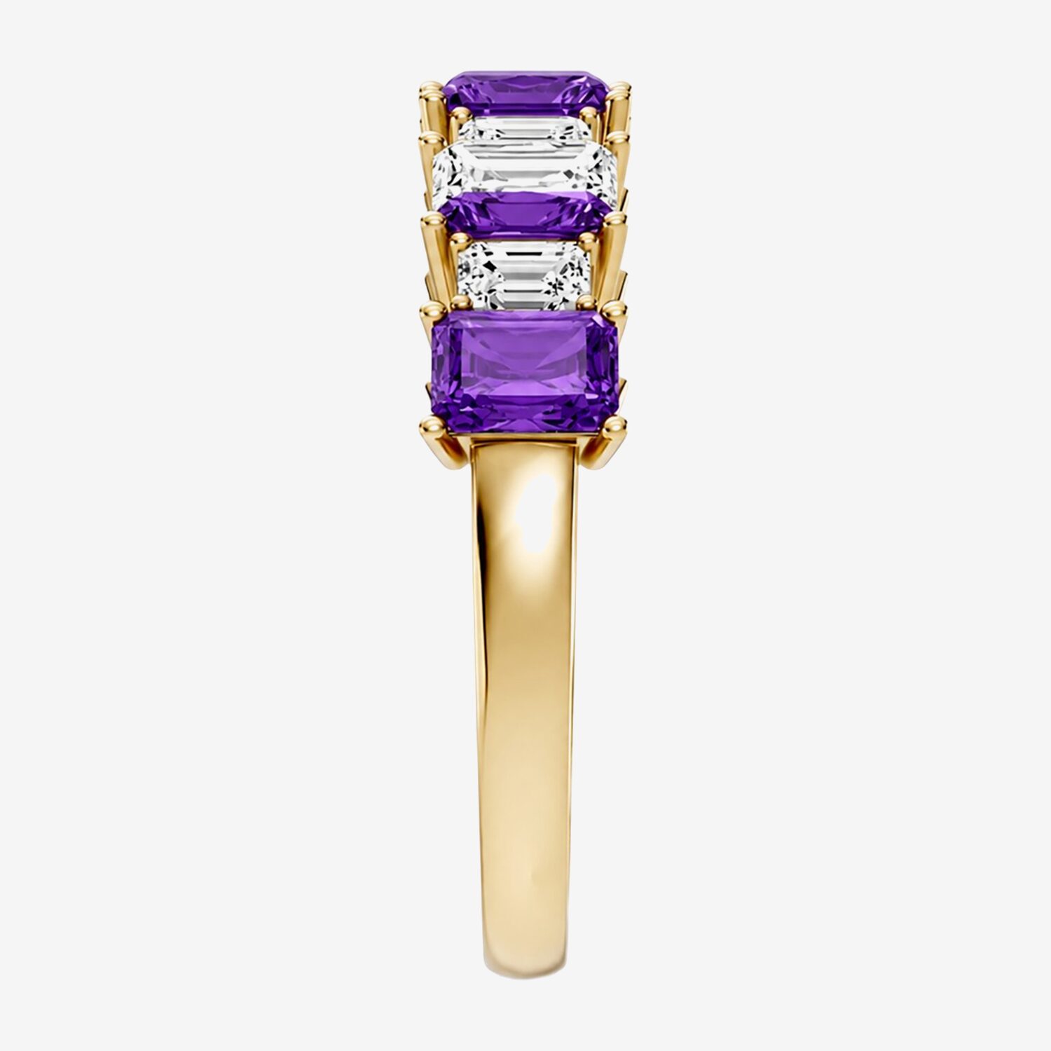 3/8 CT. T.W. Lab-Grown Diamond and Genuine Gemstone 10K Gold Band
