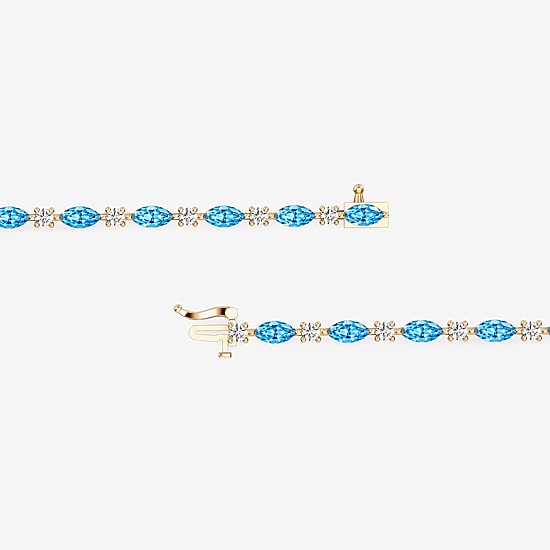 1 CT. T.W. Lab-Grown Diamond and Genuine Gemstone 10K Gold 7.5 Inch Tennis Bracelet