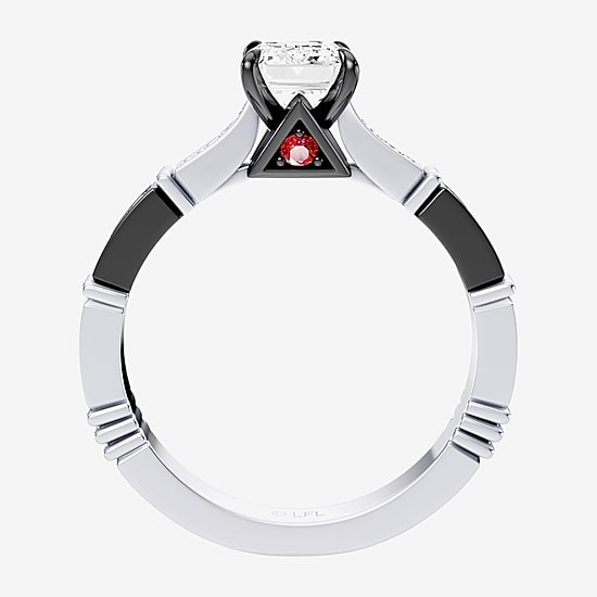Star Wars Fine Jewelry Star Wars Fine Jewelry Darth Vader (F / Si1) Womens 1 1/5 CT. T.W. Lab Grown White Diamond 10K Gold Star Wars Side Stone Engagement Ring