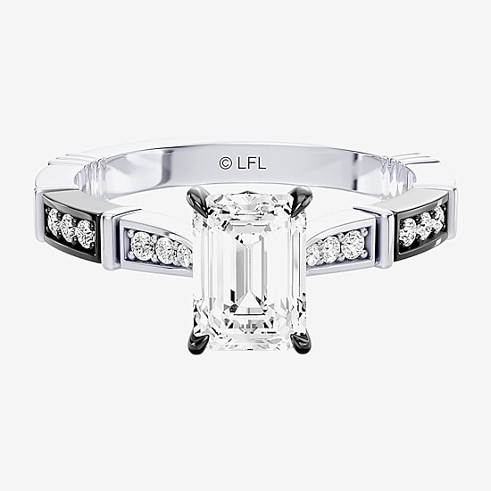Star Wars Fine Jewelry Star Wars Fine Jewelry Darth Vader (F / Si1) Womens 1 1/5 CT. T.W. Lab Grown White Diamond 10K Gold Star Wars Side Stone Engagement Ring