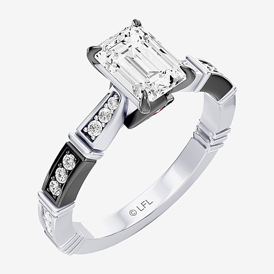 Star Wars Fine Jewelry Star Wars Fine Jewelry Darth Vader (F / Si1) Womens 1 1/5 CT. T.W. Lab Grown White Diamond 10K Gold Star Wars Side Stone Engagement Ring