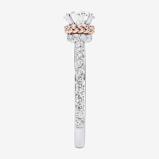 Star Wars Fine Jewelry Star Wars Fine Jewelry Princess Leia (F / Si1) Womens 1 1/2 CT. T.W. Lab Grown White Diamond 10K Gold Round Star Wars Side Stone Engagement Ring