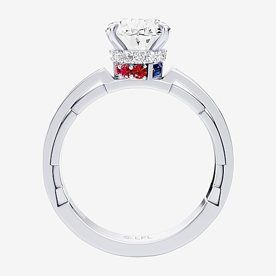 Star Wars Fine Jewelry Star Wars Fine Jewelry R2-D2 (F / Si1) Womens 2 3/8 Ct. T.W. Lab Grown White Diamond 10K Gold Oval Star Wars Side Stone Engagement Ring