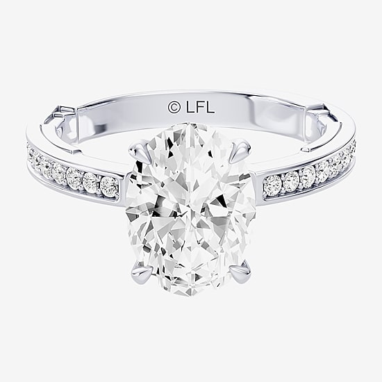 Star Wars Fine Jewelry Star Wars Fine Jewelry R2-D2 (F / Si1) Womens 2 3/8 Ct. T.W. Lab Grown White Diamond 10K Gold Oval Star Wars Side Stone Engagement Ring