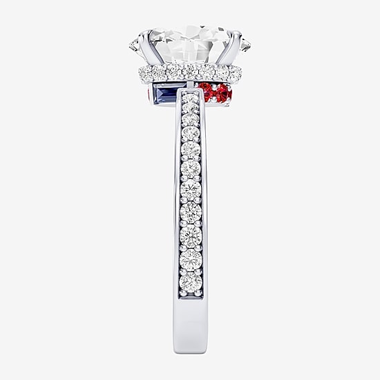 Star Wars Fine Jewelry Star Wars Fine Jewelry R2-D2 (F / Si1) Womens 2 3/8 Ct. T.W. Lab Grown White Diamond 10K Gold Oval Star Wars Side Stone Engagement Ring