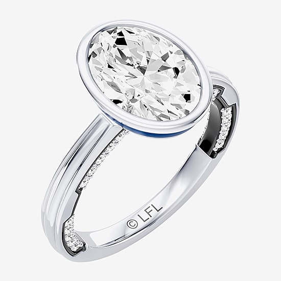 Star Wars Fine Jewelry Star Wars Fine Jewelry R2-D2 (F / Si1) Womens 2 3/4 CT. T.W. Lab Grown White Diamond 10K Gold Oval Star Wars Engagement Ring