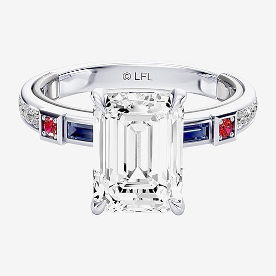 Star Wars Fine Jewelry Star Wars Fine Jewelry R2-D2 (F / Si1) Womens 3 1/5 Ct. T.W. Lab Grown White Diamond 10K Gold Star Wars Side Stone Engagement Ring