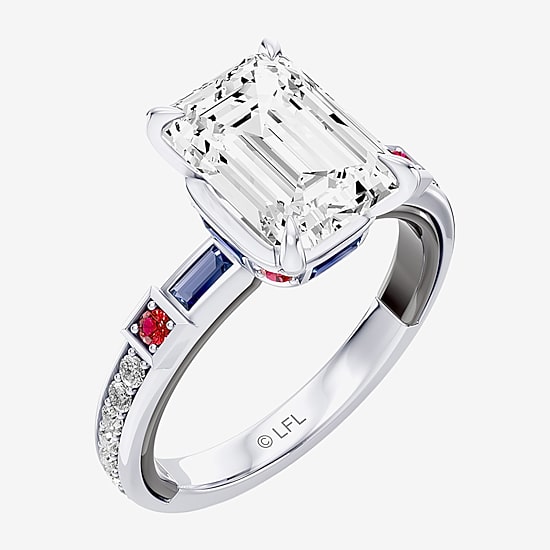 Star Wars Fine Jewelry Star Wars Fine Jewelry R2-D2 (F / Si1) Womens 3 1/5 Ct. T.W. Lab Grown White Diamond 10K Gold Star Wars Side Stone Engagement Ring