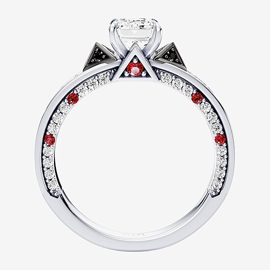 Star Wars Fine Jewelry Star Wars Fine Jewelry Darth Vader (F / Si1) Womens 1 1/2 CT. T.W. Lab Grown White Diamond 10K Gold Star Wars Side Stone Engagement Ring