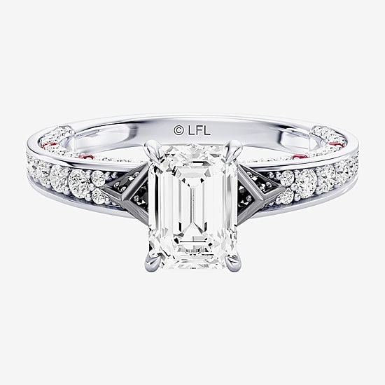 Star Wars Fine Jewelry Star Wars Fine Jewelry Darth Vader (F / Si1) Womens 1 1/2 CT. T.W. Lab Grown White Diamond 10K Gold Star Wars Side Stone Engagement Ring